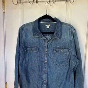 LL Bean Classic Denim Shirt Size XL